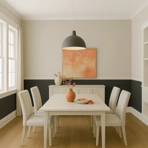 image of dining room in transitional style 